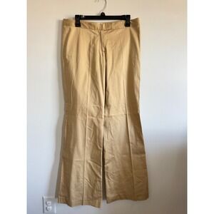 Leggiadro Tan Bootcut Pants Women's 12 Stretch Cotton Made USACareer Flare